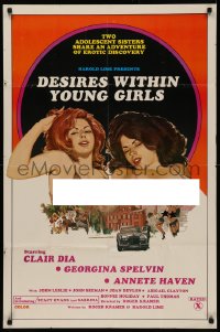 5d0273 DESIRES WITHIN YOUNG GIRLS 25x38 1sh 1977 Georgina Spelvin, Clair Dia, sexy artwork, x-rated!
