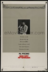 5d0298 DOG DAY AFTERNOON style B 1sh 1975 Al Pacino, Sidney Lumet bank robbery crime classic!