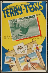 5d0300 DOOMSDAY 1sh 1938 w/ image of Gandy Goose reading the book The End Of the World, ultra rare!