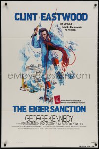 5d0324 EIGER SANCTION 1sh 1975 Clint Eastwood's lifeline was held by the assassin he hunted!