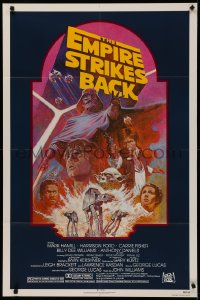 5d0331 EMPIRE STRIKES BACK NSS style 1sh R1982 George Lucas sci-fi classic, cool artwork by Tom Jung!