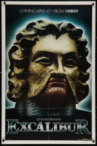 5d0346 EXCALIBUR teaser 1sh 1981 John Boorman directed, Robert Addie as Mordred wearing mask!