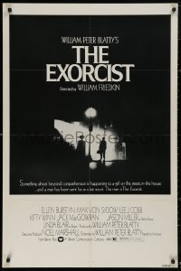 5d0348 EXORCIST 1sh 1974 William Friedkin horror classic, Von Sydow, rare black & white style!
