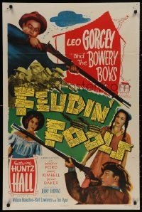 5d0364 FEUDIN' FOOLS 1sh 1952 Leo Gorcey & The Bowery Boys as hillbillies!
