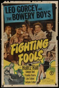 5d0367 FIGHTING FOOLS 1sh 1949 boxing, Huntz Hall, Leo Gorcey, Bowery Boys, ultra-rare!