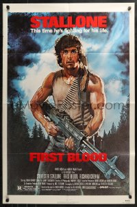 5d0374 FIRST BLOOD 1sh 1982 artwork of Sylvester Stallone as John Rambo by Drew Struzan!