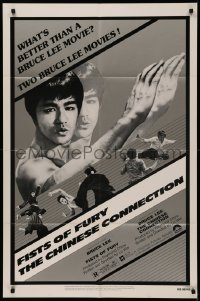 5d0378 FISTS OF FURY/CHINESE CONNECTION 1sh 1980 two Bruce Lee movies are better than one!