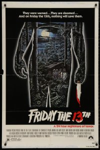 5d0408 FRIDAY THE 13th 1sh 1980 great Alex Ebel art, slasher classic, 24 hours of terror!