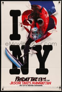 5d0411 FRIDAY THE 13th PART VIII recalled teaser 1sh 1989 Jason Takes Manhattan, I love NY in August!