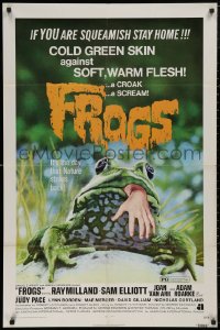 5d0416 FROGS 1sh 1972 great horror art of man-eating amphibian, if you are squeamish stay home!
