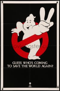 5d0440 GHOSTBUSTERS 2 teaser 1sh 1989 Ivan Reitman, best huge image of ghost logo, undated design!