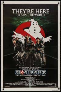 5d0439 GHOSTBUSTERS int'l 1sh 1984 Bill Murray, Aykroyd & Ramis are here to save the world!