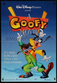 5d0467 GOOFY MOVIE DS 1sh 1995 Walt Disney, it's hard to be cool when your dad is Goofy, blue style!