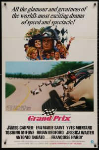 5d0474 GRAND PRIX 1sh 1967 Formula One race car driver James Garner, artwork by Howard Terpning!