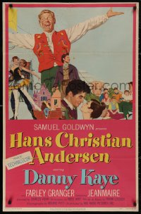 5d0492 HANS CHRISTIAN ANDERSEN 1sh 1953 cool montage of Danny Kaye, Zizi Jeanmarie & cast!