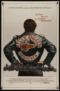 5d0513 HELLS ANGELS FOREVER 1sh 1983 cool art of biker gang on motorcycles by Charles Lilly!