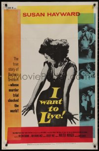5d0549 I WANT TO LIVE 1sh 1958 Susan Hayward as Barbara Graham, party girl convicted of murder!