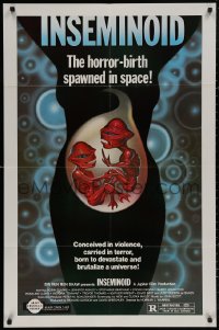 5d0562 INSEMINOID 1sh 1982 really wild art of the horror-birth spawned in space, born to devastate!