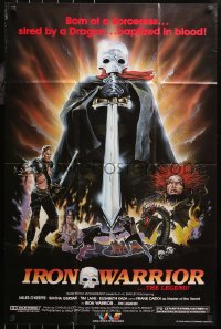 5d0569 IRON WARRIOR 25x38 1sh 1987 born of a sorceress... sired by a Dragon... baptized in blood!