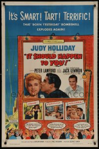 5d0571 IT SHOULD HAPPEN TO YOU 1sh 1954 sexy Judy Holliday & Jack Lemmon's first role!