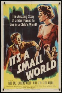 5d0573 IT'S A SMALL WORLD 1sh 1950 William Castle directed wacky bizarre comedy!