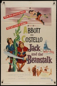 5d0574 JACK & THE BEANSTALK 1sh 1952 Abbott & Costello, their first picture in color!