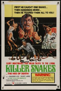 5d0610 KILLER SNAKES 1sh 1975 he caught hundreds of snakes and trained them all to kill!