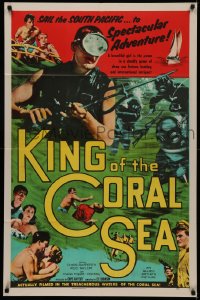 5d0620 KING OF THE CORAL SEA 1sh 1956 scuba divers Chips Rafferty & Ilma Adey in Australia!
