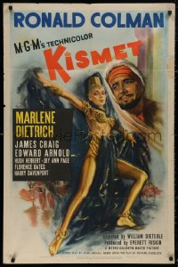5d0628 KISMET style C 1sh 1944 art of sexy Marlene Dietrich as harem girl + Ronald Colman!
