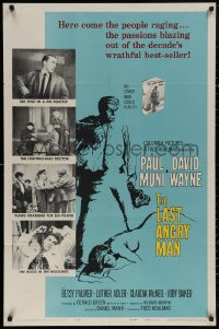 5d0644 LAST ANGRY MAN 1sh 1959 Paul Muni is a dedicated doctor from the slums exploited by TV!