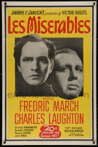 5d0652 LES MISERABLES 1sh R1946 Fredric March as Jean Valjean, Charles Laughton as Jalvert