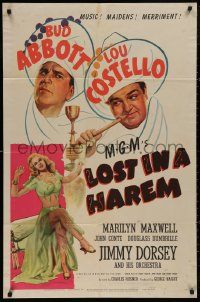 5d0682 LOST IN A HAREM 1sh 1944 Bud Abbott & Lou Costello in Arabia with sexy Marilyn Maxwell!