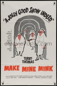5d0709 MAKE MINE MINK 1sh 1961 sexy artwork of Terry-Thomas stealing woman's clothes!