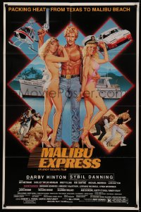 5d0710 MALIBU EXPRESS 1sh 1985 directed by Andy Sidaris, Larry Salk art of sexy bikini clad girls!