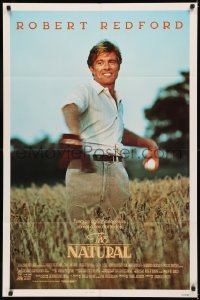 5d0805 NATURAL int'l 1sh 1984 Barry Levinson, best image of Robert Redford throwing baseball!