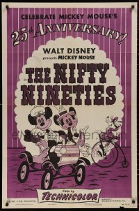 5d0817 NIFTY NINETIES 1sh R1953 Walt Disney, great cartoon art of Mickey Mouse, Minnie & Goofy!