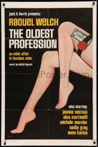 5d0845 OLDEST PROFESSION 1sh 1968 Raquel Welch, great art of sexy legs with garter belt & money!