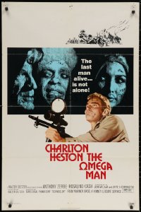 5d0847 OMEGA MAN 1sh 1971 Charlton Heston is the last man alive & he's not alone, I Am Legend!