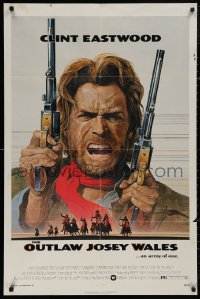 5d0861 OUTLAW JOSEY WALES NSS style 1sh 1976 Clint Eastwood is an army of one, Anderson art!
