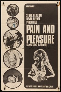 5d0864 PAIN & PLEASURE 25x38 1sh 1967 stark realism never before presented, violent & sexy images!