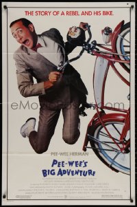 5d0869 PEE-WEE'S BIG ADVENTURE 1sh 1985 Tim Burton, best image of Paul Reubens & his beloved bike!