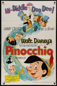 5d0877 PINOCCHIO 1sh R1962 Disney cartoon about a wooden boy who wants to be real!