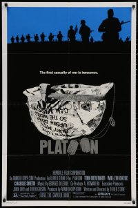 5d0881 PLATOON 1sh 1986 Oliver Stone, Vietnam classic, the first casualty of war is Innocence!