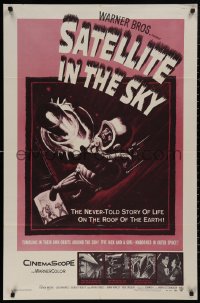 5d0980 SATELLITE IN THE SKY 1sh 1956 English, the never-told story of life on the roof of the Earth!