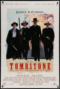 5d1154 TOMBSTONE DS 1sh 1993 Kurt Russell as Wyatt Earp, Val Kilmer as Doc Holliday!