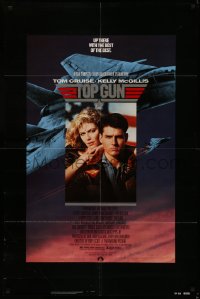 5d1159 TOP GUN 1sh 1986 great image of Tom Cruise & Kelly McGillis, Navy fighter jets!