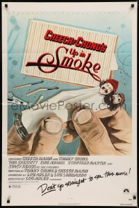 5d1179 UP IN SMOKE recalled 1sh 1978 Cheech & Chong marijuana drug classic, original tagline!