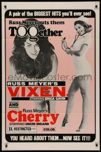 5d1198 VIXEN/CHERRY, HARRY & RAQUEL 1sh 1968 Russ Meyer's lusty busty superwomen in action!