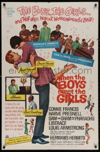 5d1212 WHEN THE BOYS MEET THE GIRLS 1sh 1965 Connie Francis, Liberace, Herman's Hermits!