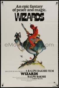 5d1238 WIZARDS int'l 1sh 1977 Ralph Bakshi directed animation, cool fantasy art by William Stout!